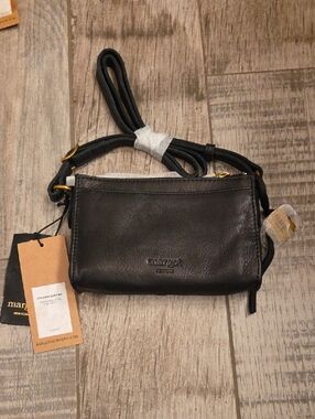 NWT margot Black Leather Crossbody with Gold Hardware